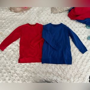 2 Primary tunic shirts. Never worn. NWOT. Size 6-7